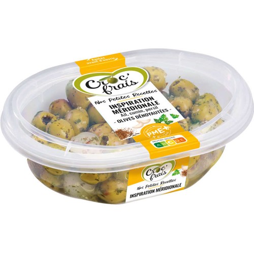 Croc'frais Olives vertes dénoyautées meridionale 180g
