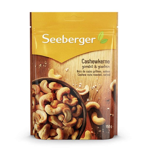 Seeberger Noix de cajou grillées et salées en sachet 150g