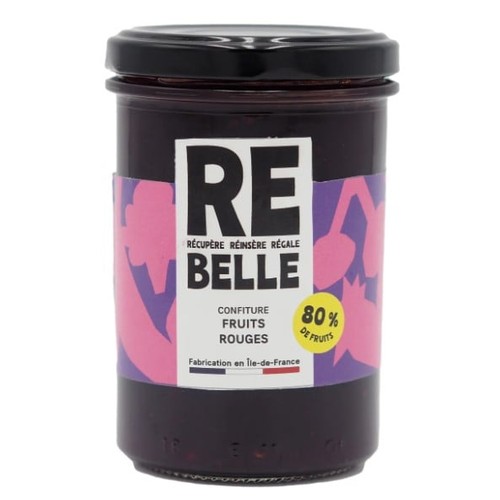 Re-Belle Confiture Pomme Fruits Rouges 230g