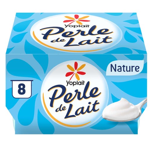 Yoplait Perle De Lait nature Yaourt Brassé pots 8x125g