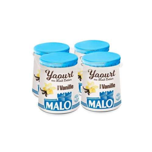 Malo Yaourt Au Lait Entier Saveur Vanille 4x125g