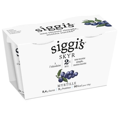 Siggi's Skyr 2% Mg Myrtille 2x140g