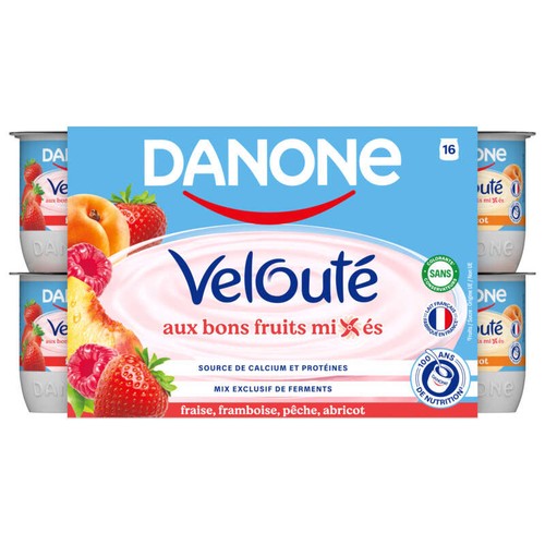 Danone Velouté Fruix Yaourt Aux Fruits Brassé 16x125g