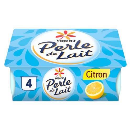 Yoplait Perle De Lait Citron Yaourt Brassé Pots 4x125g