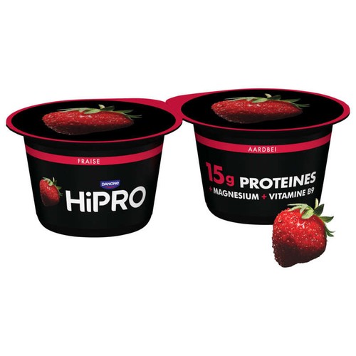 HiPRO Yaourt Protéiné à la Fraise 2x160g