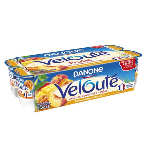 Danone Velouté Fruix Yaourt Aux Fruits Jaunes Brassé 8x125g