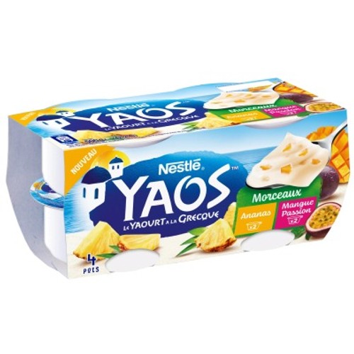 Yaos Morceaux ananas mangue-passion 4x125g
