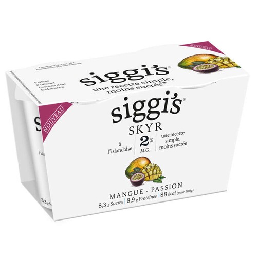 Siggi's Skyr 2% Mg Mangue Passion 2x140g