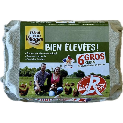 L'Œuf de Nos Villages Gros Œufs label rouge x6