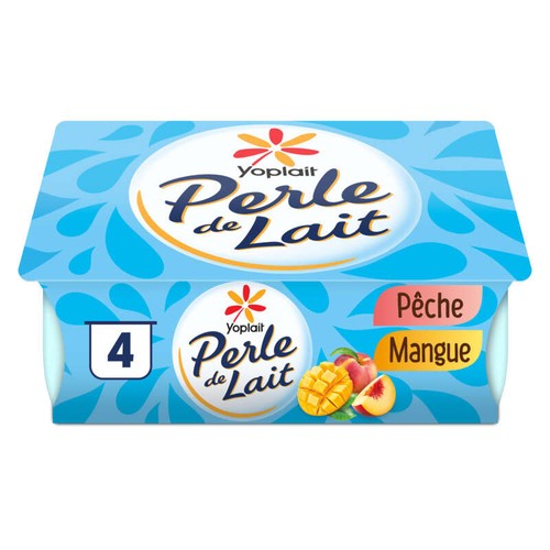 Yoplait Perle De Lait Fruits jaunes Yaourt Brassé pots 4x125g