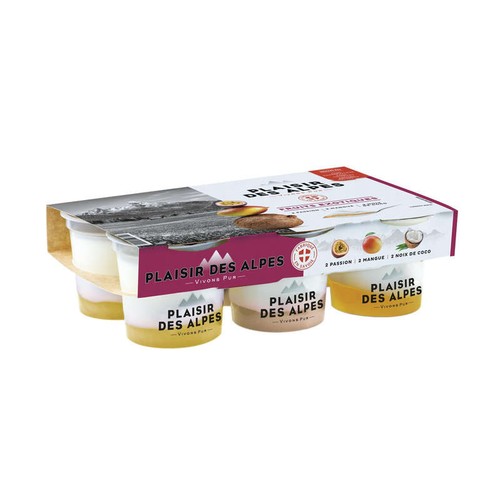 Savoie Yaourt Plaisir Des Alpes Bicouche aux fruits exotiques 6x125g