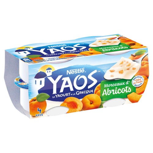 Yaos Yaourt À La Grecque Morceaux Abricots 4x125g