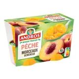 Andros Compote Pêche Morceaux généreux 4x100g