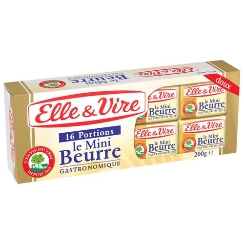 Elle & Vire Beurre Gastronomique Doux x16 Portions 200g