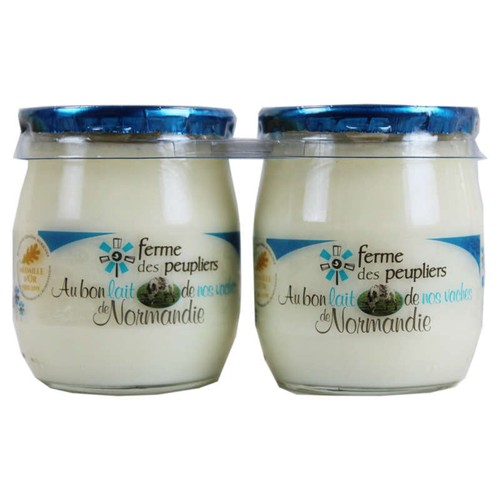 Ferme Des Peupliers Yaourt Nature Au Lait Entier 2x125g