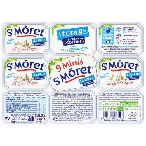 Saint Môret Spécialité Fromagère Léger 9 Minis Portions 180g