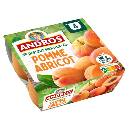 Andros Compote Pomme & Abricot 4x100g