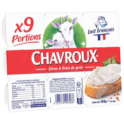 Chavroux fromage de chèvre 9x18g