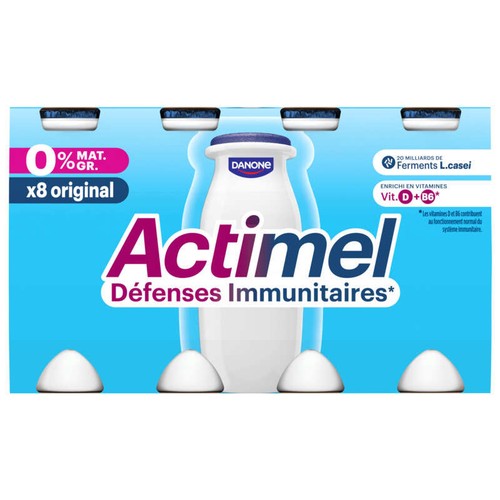 Actimel Yaourt à boire nature 0% 8x100g