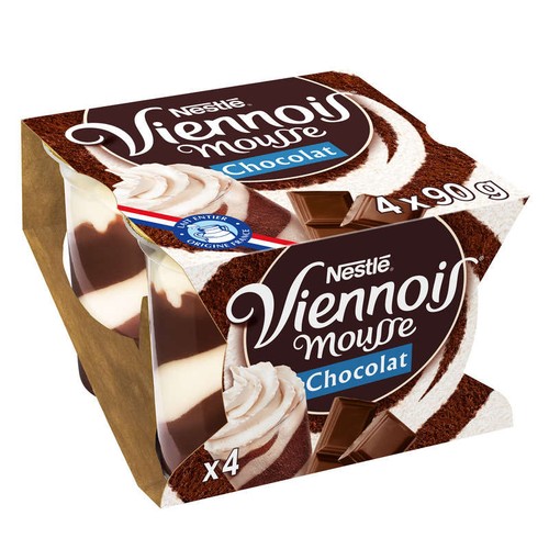 Viennois Mousse Liégeoise chocolat 4x90g