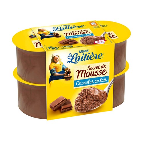 Nestlté La Laitière Secret Mousse Chocolat Au Lait 4x59g
