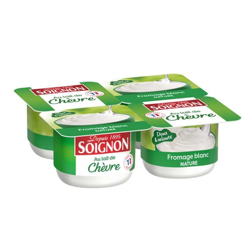 Soignon Fromage Blanc Nature Au Lait De Chèvre 4x100g