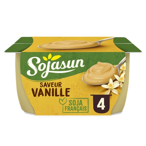 Sojasun Dessert Végétal Saveur Vanille 4x100g