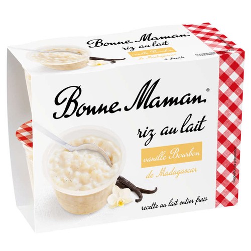Bonne Maman Mon riz au lait à la vanille naturelle 4x100g