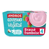 Andros Gourmand & Végétal Framboise et lait de coco 4x100g