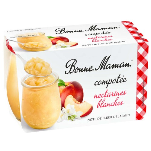 Bonne Maman Compotée nectarine blanche jasmin 2x130g