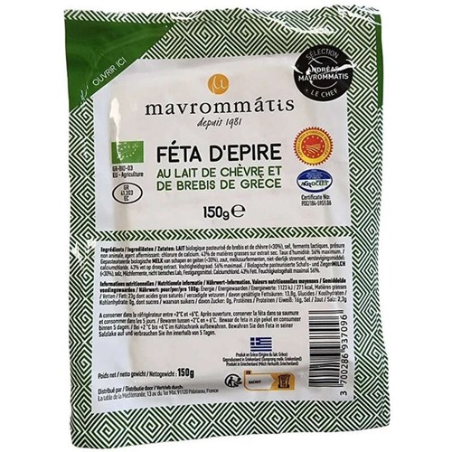 Mavrommatis Féta d'Epire au Lait de Chèvre et de Brebis de Grèce 150g