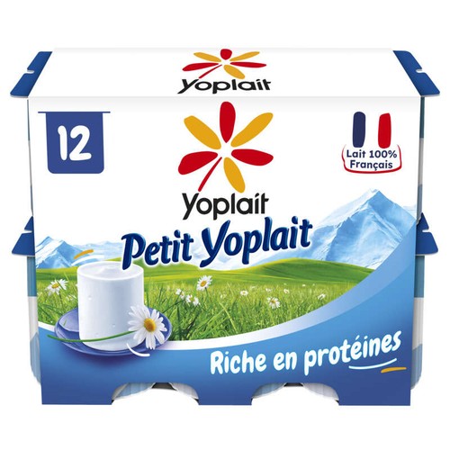Yoplait Petit Yoplait nature fromage frais 3,8% de Mg Pots 12x60g