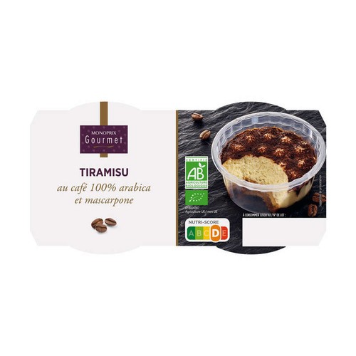 Monoprix Gourmet Tiramisu Bio 2x80g