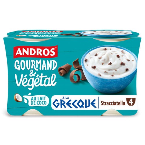 Andros Gourmand & Végétal Yaourt Grecque Stracciatella 4x115g
