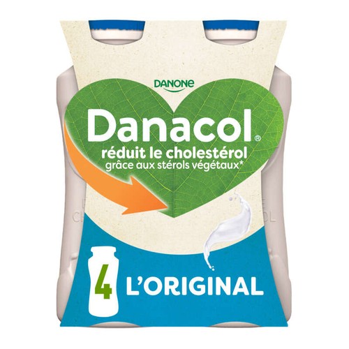 Danacol Yaourt à boire nature 0% 4x100g