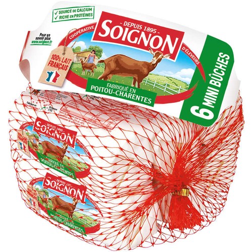 Soignon Mini-bûches de chèvre (Filet) 6x25g