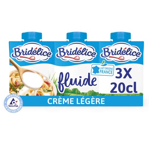 Bridélice Crème Fluide Légère 12% Briques 3x20cl