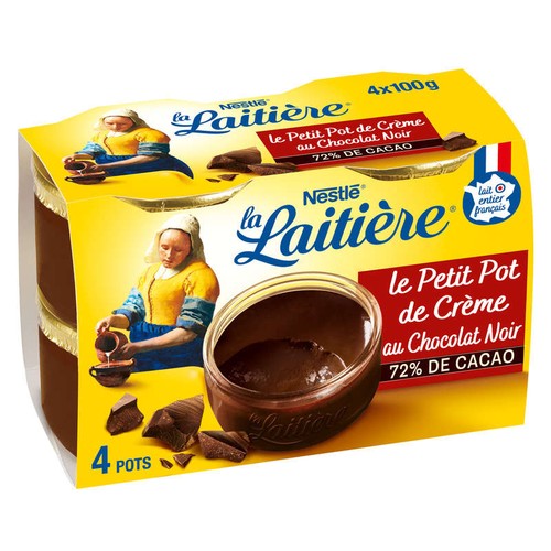 La Laitière Crème Dessert chocolat noir 4x100g