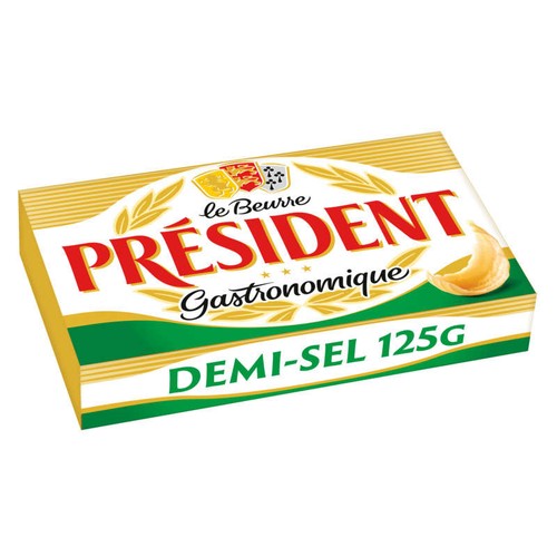 Président Beurre Gastronomique Demi-sel Plaquette 125g