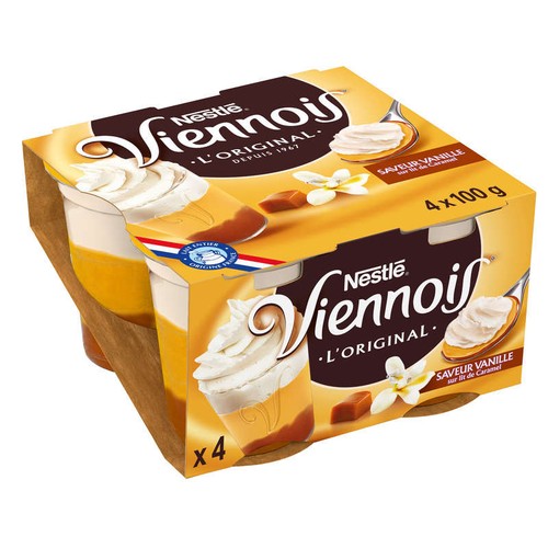 Viennois Liégeois vanille sur lit de caramel 4x100g