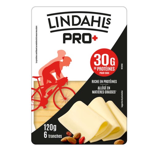 Lindahls Pro+ x6 Tranches De Fromage Allégés En Mg 120g