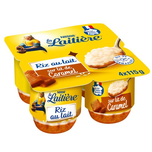 La Laitière Riz au lait sur lit de caramel beurre salé 4x115g