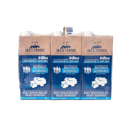 Lait Île de France Lait demi-écrémé stérilise 6x1L