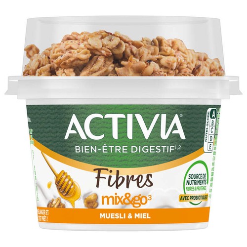 Activia Probiotiques Mix&go Yaourt Muesli Amandes Quinoa Chia Bifidus 170g