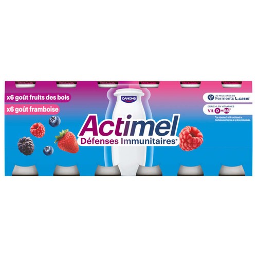Actimel Yaourt à boire fruits des bois framboise 12x100g