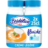 Bridélice Crème UHT Fluide Légère 12% Mg Bouteilles 2x25cl