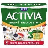 Activia Yaourt Aux Fruits Rouges Et Céréales Bifidus 4x115g