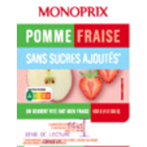 Monoprix Purée de Pomme fraise 4x100g