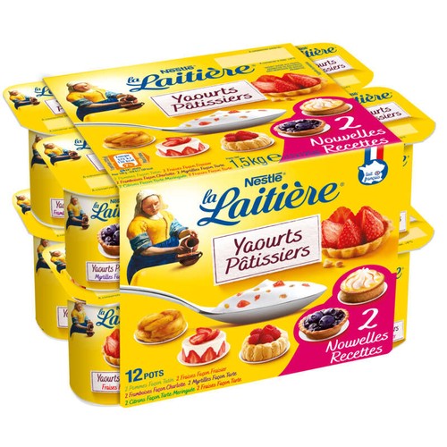 La Laitière Yaourt pâtissier aux fruits panachés 12x125g