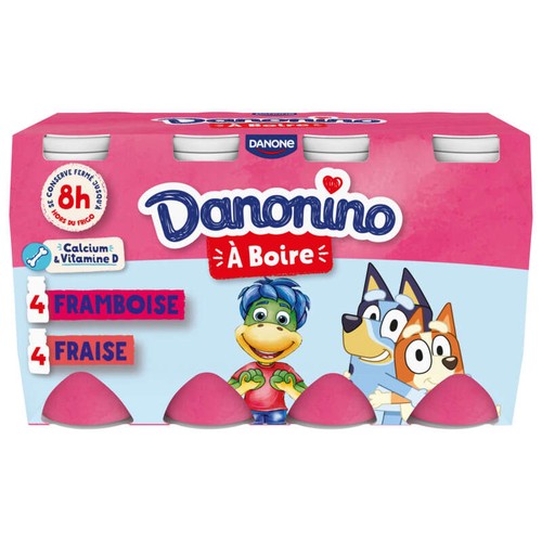 Danonino Yaourt à boire fraise framboise 8x100g